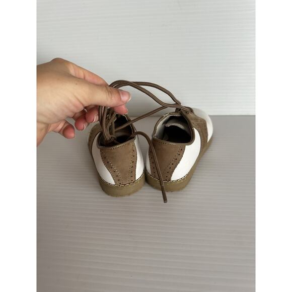 Boys L'amour Luke Leather Saddle Shoes Size 10 White Tan Dress Church Wedding - Picture 4 of 8